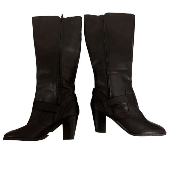 Clarks Tall Comfort Fashion Black Leather Boots Size 9.5 - Picture 7 of 12